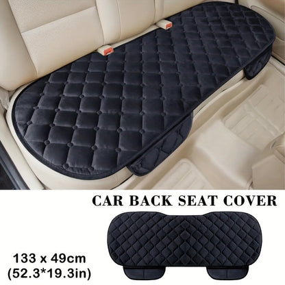 Car Back Seat Cover – Plush Rear Protector Mat, Non-Slip Auto Chair Cushion Accessories for Back Row