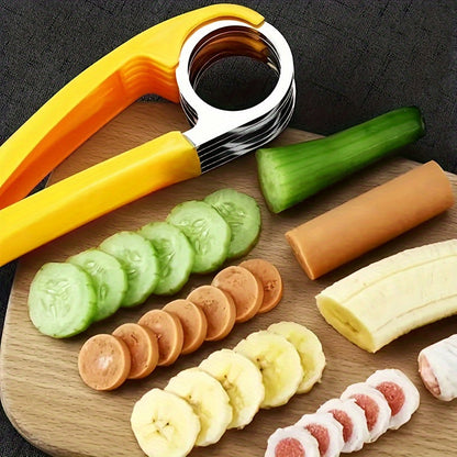 Banana and Cucumber Slicer – Stainless Steel Blade Kitchen Gadget for Easy Fruit & Vegetable Slicing