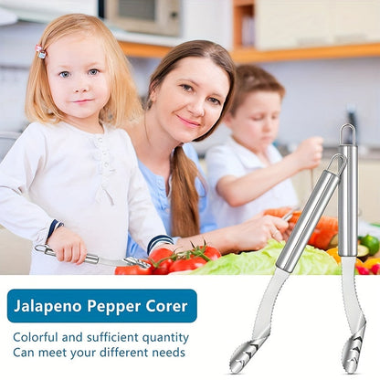 Multifunctional Serrated Stainless Steel Pepper Corer and Seed Remover - Upgrade Your Kitchen Essentials!