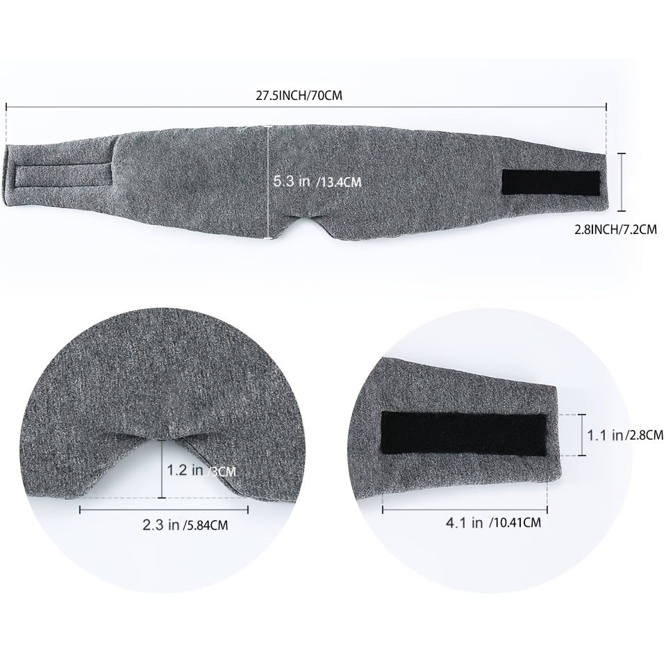 Luxury Oversized Cotton Eye Mask – Adjustable Comfort Sleep Blindfold with Nose Pad, Soft, Reusable, Ideal for Total Darkness and Uninterrupted Rest