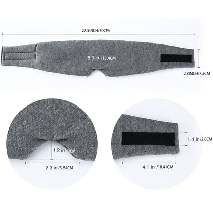 Luxury Oversized Cotton Eye Mask – Adjustable Comfort Sleep Blindfold with Nose Pad, Soft, Reusable, Ideal for Total Darkness and Uninterrupted Rest