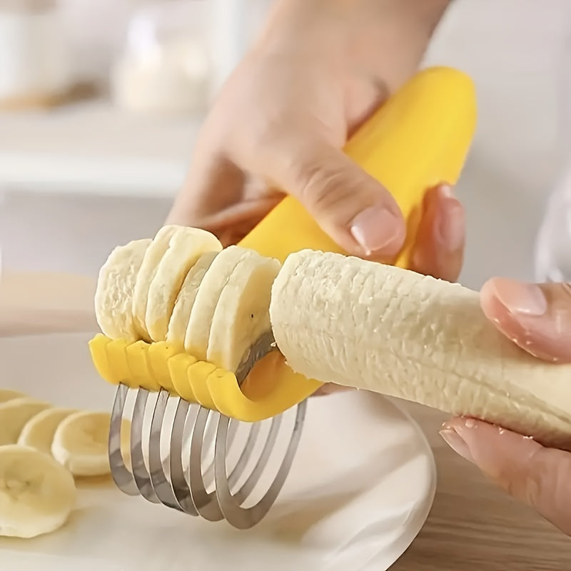 Banana and Cucumber Slicer – Stainless Steel Blade Kitchen Gadget for Easy Fruit & Vegetable Slicing