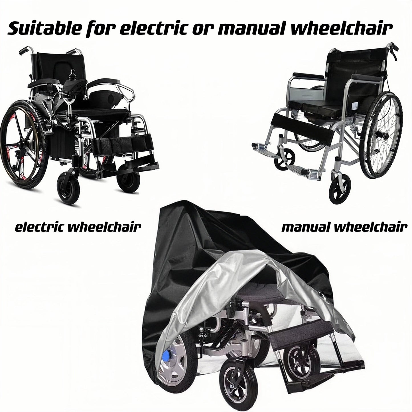 Electric Wheelchair Cover – Heavy-Duty 100x75x100cm, Weather-Resistant, UV Protection, Windproof, Snowproof, Waterproof with Elastic Hem
