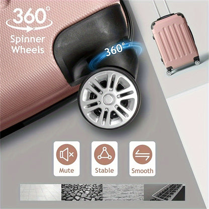 3-Piece Striped ABS Luggage Set: Lightweight Carry-On Trolley Cases with Lock and Universal Wheels, 20/24/28 Inch