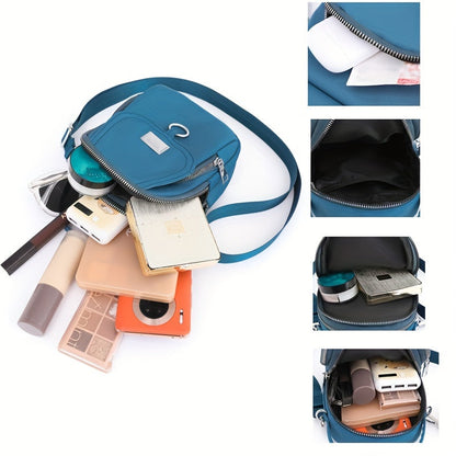 Solid Color Zipper Crossbody Bag – All-Match Coin Purse – Women's Shoulder Bag for Shopping