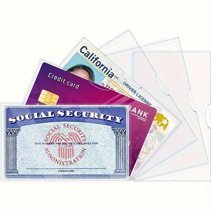 10pcs Premium Transparent Card Protectors - Durable PVC for Social Security, Health Insurance and Credit Cards, Secure Storage