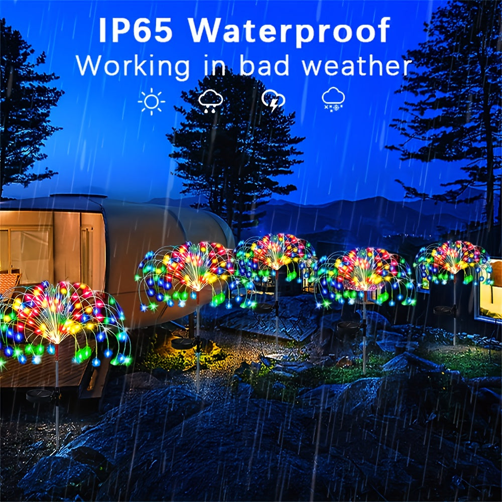 Solar Firework Lights – Height Adjustable, 8 Lighting Modes, IP65 Waterproof – 420/360/200/60 LEDs for Outdoor Yard, Courtyards, Camping, Festivals