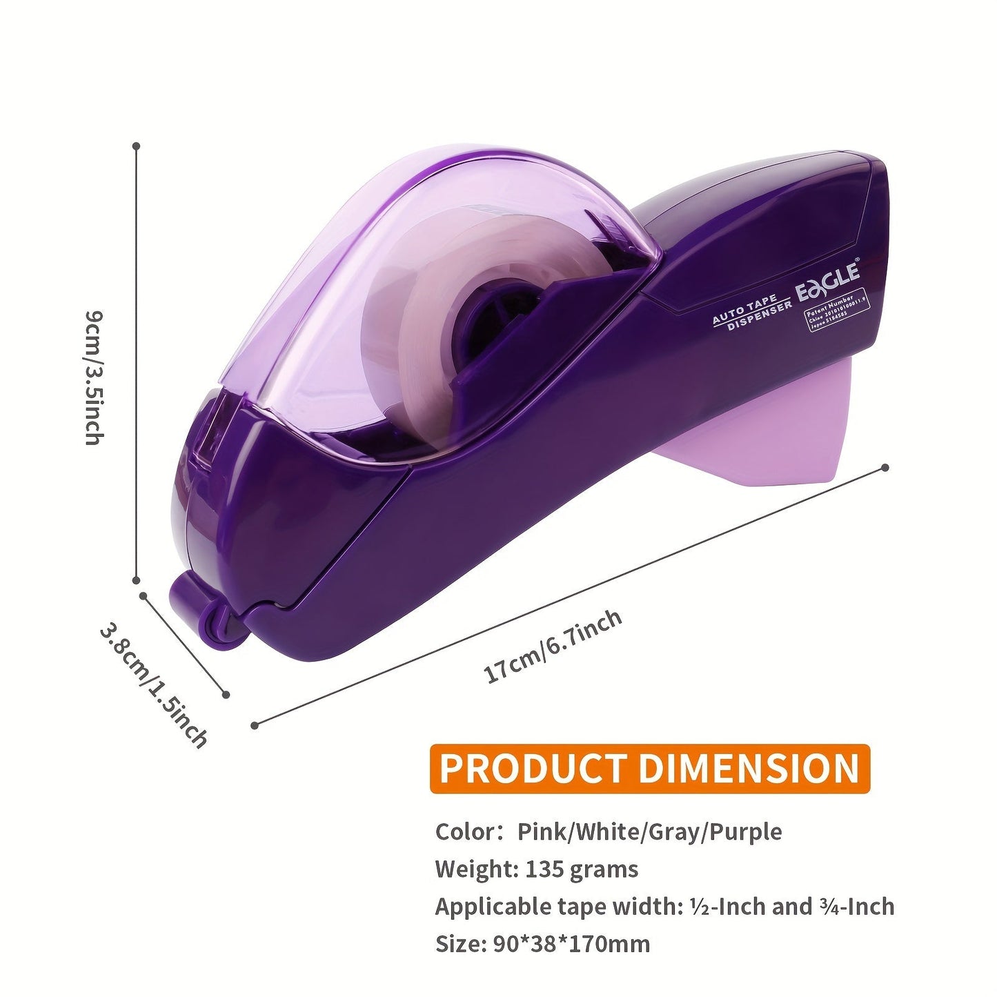 Automatic Tape Dispenser Gun – Includes 1 Roll of 0.5 Inch (12 mm) and 1 Roll of 0.75 Inch (19 mm) Tape – Single Handheld Design for Efficient Gift Wrapping – Perfect for Christmas and Home Use – Free Bonus Tapes