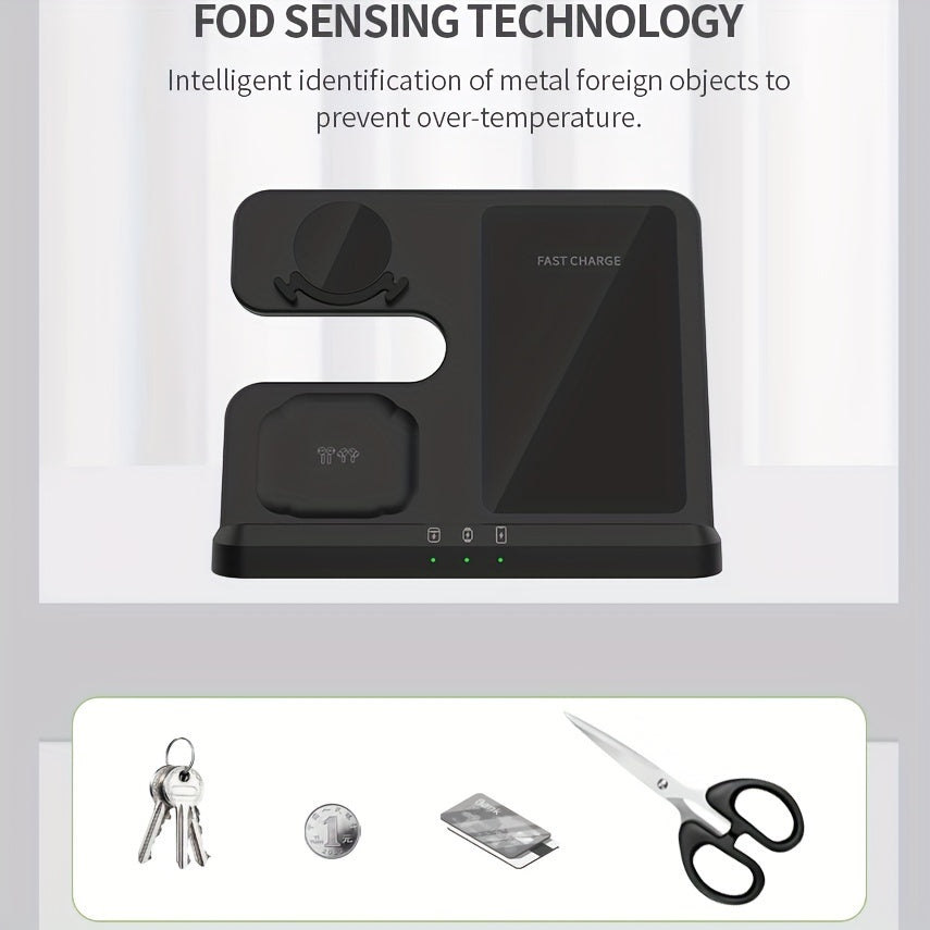 3 in 1 Fast Wireless Charger Stand - Compatible with Samsung Galaxy S24/S23 Ultra, Z Flip/Fold Series, Galaxy Watch 7/6/5 Pro, and Galaxy Buds 2 Pro