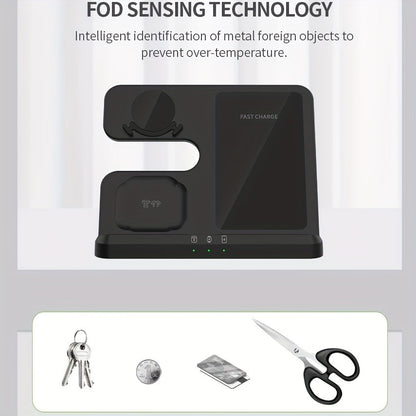 3 in 1 Fast Wireless Charger Stand - Compatible with Samsung Galaxy S24/S23 Ultra, Z Flip/Fold Series, Galaxy Watch 7/6/5 Pro, and Galaxy Buds 2 Pro