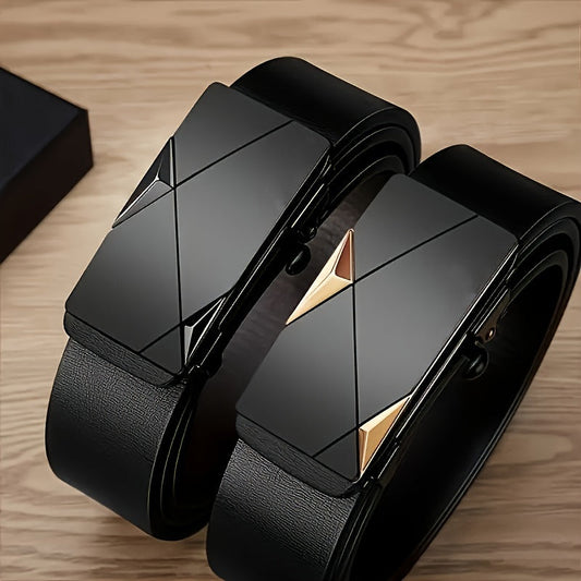Men's Genuine Leather Belt – Automatic Buckle Cowhide Belt for Stylish Comfort
