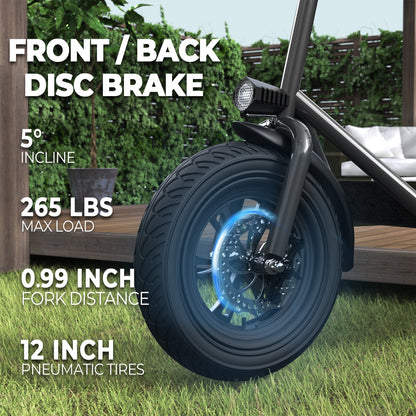 Wilibl R1 Electric Scooter for Adults – Foldable E-Scooter with Seat, 450W Brushless Motor, 265 lbs Max Load