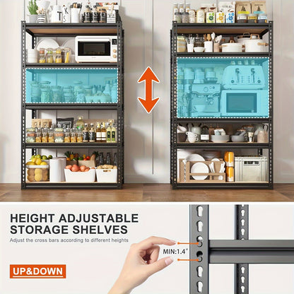 2000LBS Heavy Duty Garage Shelving – 5 Tier Metal Storage Shelves, Adjustable Unit 35.5"W x 72"H x 15.8"D for Basement, Pantry, Utility Rack