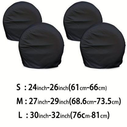 4pcs Black Tire Cover – Waterproof Wheel Protector for Truck, SUV, Trailer, Camper