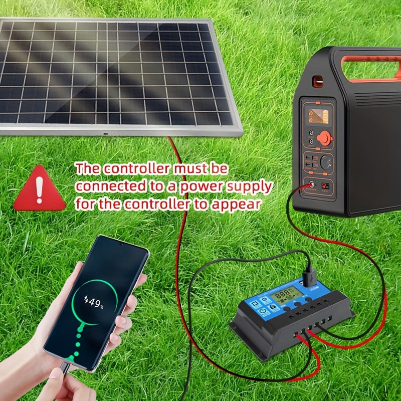 Portable Solar Panel Kit with Charge Controller –  Solar Panel for RV, Camping, Hiking, Car, Boat, Phones, Outdoor Lighting, Includes Cables, USB 5V Output, Multiple Power Options (60A/80A/100A)