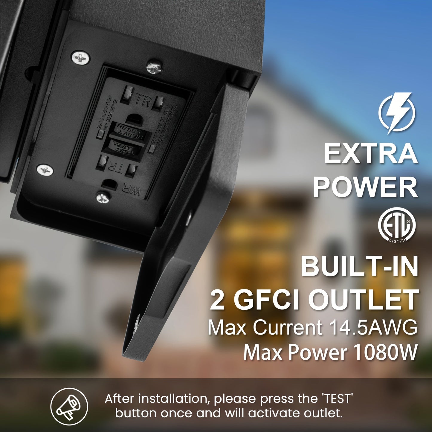 Smart Porch Lights Pro – Dusk to Dawn Motion Sensor Outdoor Lights with GFCI Outlet, 3 Lighting Modes – Waterproof, Energy-Efficient Exterior Wall Sconce for House, Patio, Garage