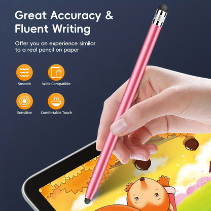 6pcs 2 in 1 High Sensitivity Capacitive Stylus Set with 12 Extra Replaceable Rubber Nibs for Android Tablets and Touch Screen Devices
