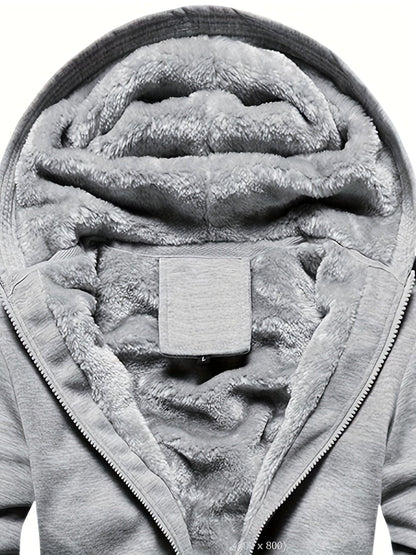 Winter Warm Fleece Zipper Hooded Jacket – Color Block Casual Hoodie – Women's Clothing