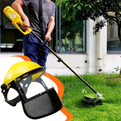 Ultimate Gardening Face Shield Helmet – Adjustable Metal & Plastic Visor, Face Guard Protection, Safety Headgear for Trimming, Weeding, Woodworking & Forestry Tasks