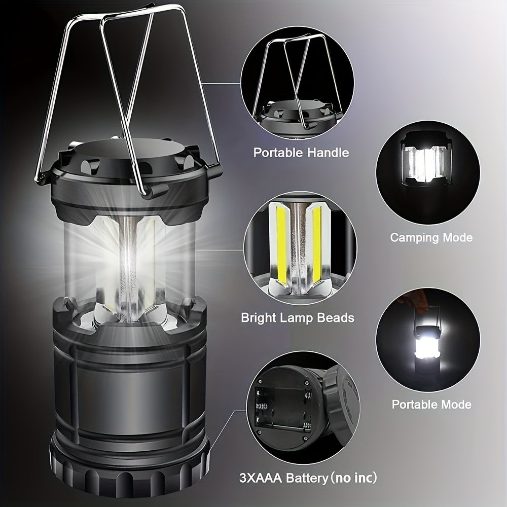 Buy 1 Get 1 Free – 2-Pack Ultra-Bright LED Camping Lanterns – Portable, Collapsible, Water-Resistant, Energy-Efficient Emergency Flashlights, Long-Lasting Battery Life ( AAA Batteries Not Included )