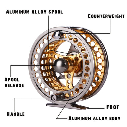 Sougayilang Ultra-Lightweight Fly Fishing Reel – Durable Aluminum Construction with Effortless High-Performance Drag – Ideal for Smooth Angling Adventures