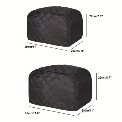 Toaster Cover - Quilted Polyester Fabric for 2 and 4 Slice Toasters - Dust-Proof with Fingerprint Protection, Fits Most Standard Models