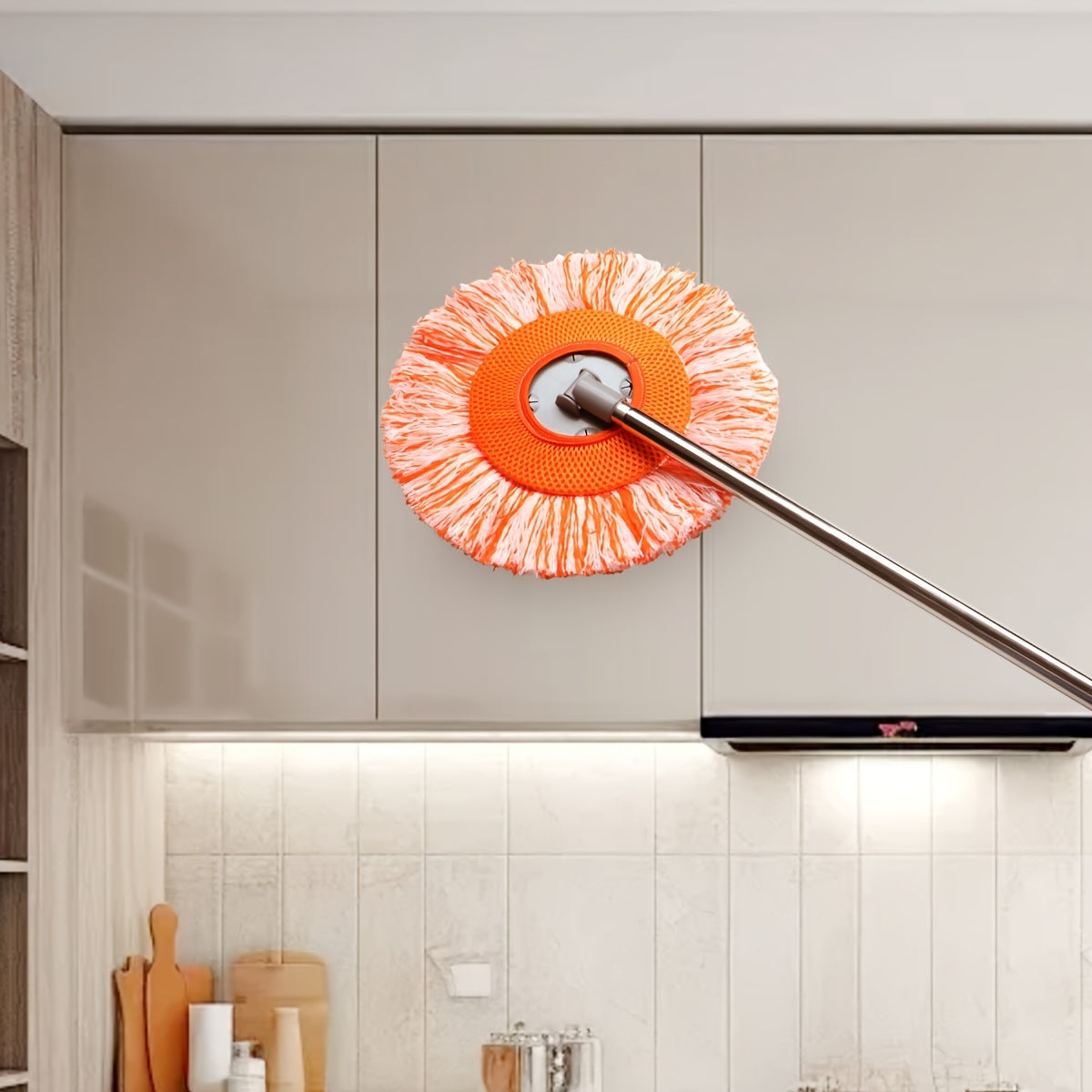Versatile Ceiling Mop - Flexible Rotating Design for Effortless Dust and Wet Cleaning on Floors, Walls, Tiles, Glass, and Cars