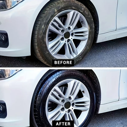 Black Shine Tire Wax - Durable, Long-Lasting Protection and Restoration Wax for Car, Bike, and Motorcycle Tires - Prevents Cracking, Whitening and Covers Scratches