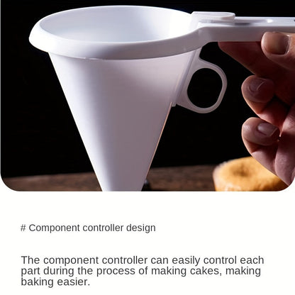 Handheld Cream Funnel - Multifunctional Cake and Chocolate Dispenser, Adjustable Batter Dispenser, Candy Bar Funnel for Baking and Cake Decoration, Ideal for Restaurants, Food Trucks, and Bakeries