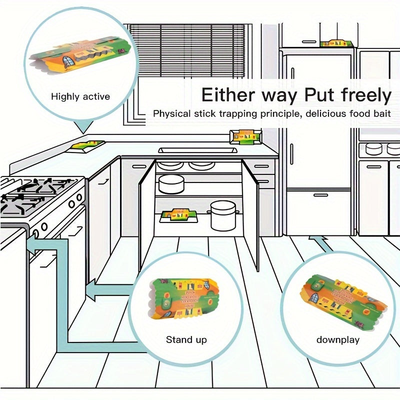 Cockroach Catcher Sticky Trap – Available in 5/10/15pcs – Effective for Roaches, Ants, Spiders, and Beetles – Ideal for Living Room, Kitchen, Bedroom, and Warehouse