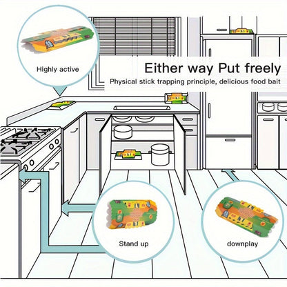 Cockroach Catcher Sticky Trap – Available in 5/10/15pcs – Effective for Roaches, Ants, Spiders, and Beetles – Ideal for Living Room, Kitchen, Bedroom, and Warehouse