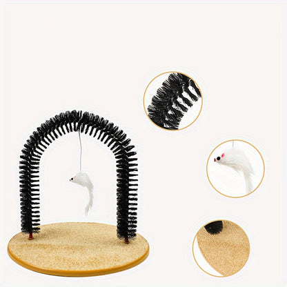 Multifunctional Cat Arch Grooming and Massage Toy - Hair Brush Scratching Toy for Cats and Kittens, Interactive Pet Supply