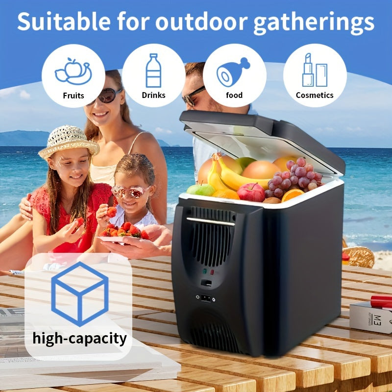 Compact 6L Portable Mini Fridge for Cars – DC 12V Electric Cooler for Drinks, Seafood and Fruits, Ideal for Travel and Outdoor Adventures