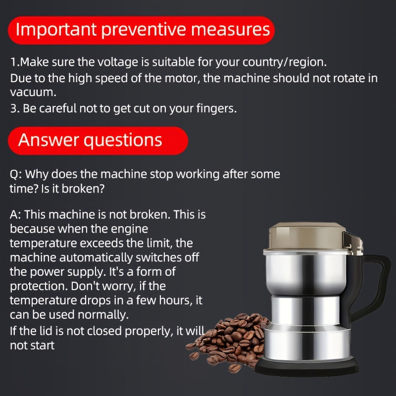 Ultra-Fine Electric Grinding Machine - Compact High-Speed Dry Grain Grinder for Home Use - Easy to Operate, Low Noise, Space-Saving