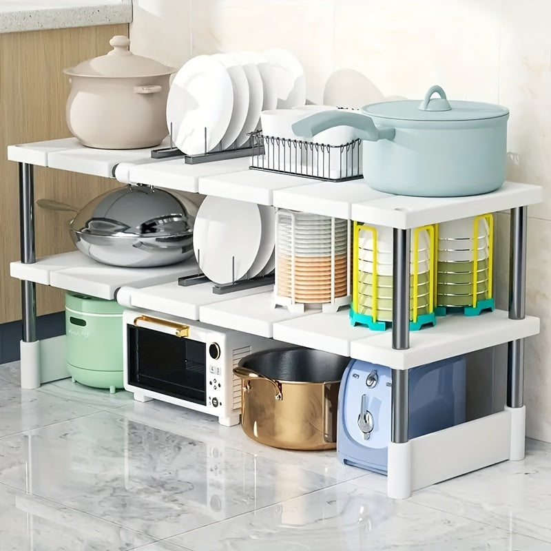 Adjustable Under-Sink Organizer – Stainless Steel Multi-Layer Storage Rack for Kitchen & Bathroom