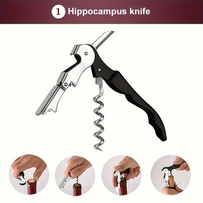 Set of 5 Stainless Steel Wine Openers - Durable and Versatile Kitchen Tools, Perfect Gift for Wine Lovers, Suitable for Birthdays, Christmas, Halloween and Thanksgiving