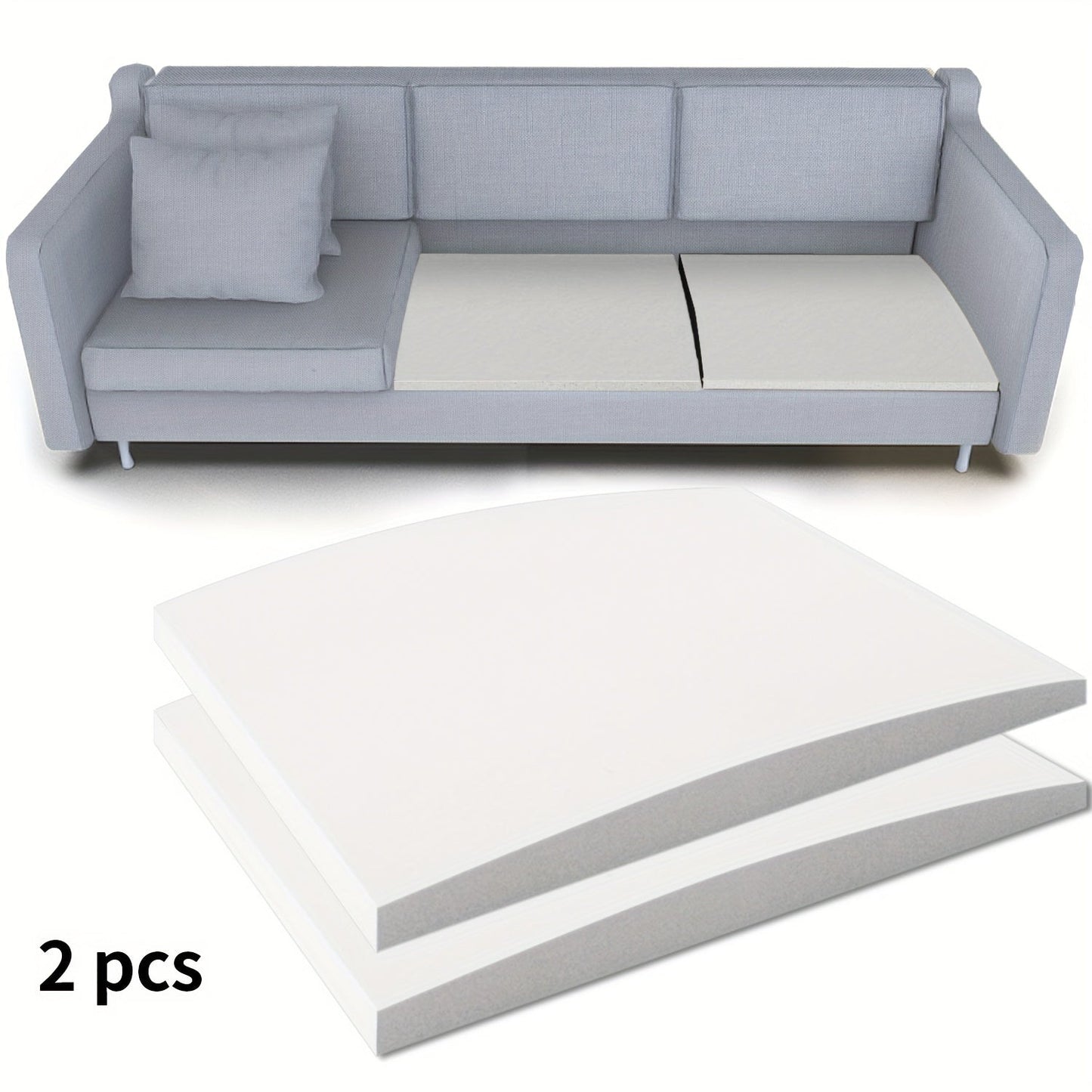 High-Density Foam Couch Support Cushion – 20" x 20", White, Sag Repair for Sofa and Loveseat – No Power Needed
