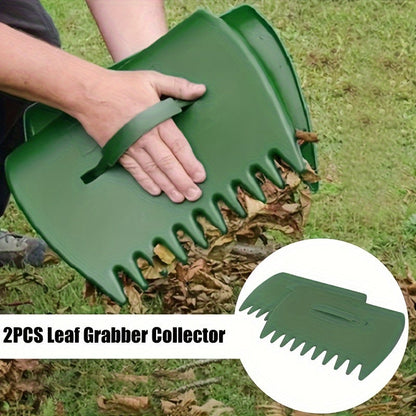 2 Large Garden & Yard Leaf Spoons - Plastic Grass Spoon, Manual Leaf Harrow & Collector for Garden Waste, Great Gardening Tools