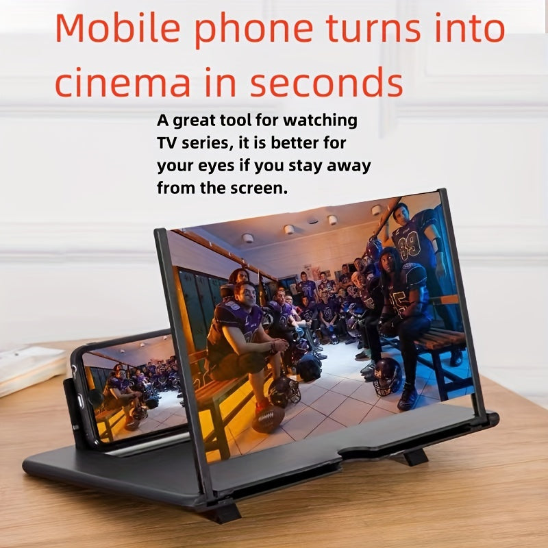 High-Definition Mobile Screen Amplifier with Foldable Stand - 10/12 Inch Desktop Video Magnifier