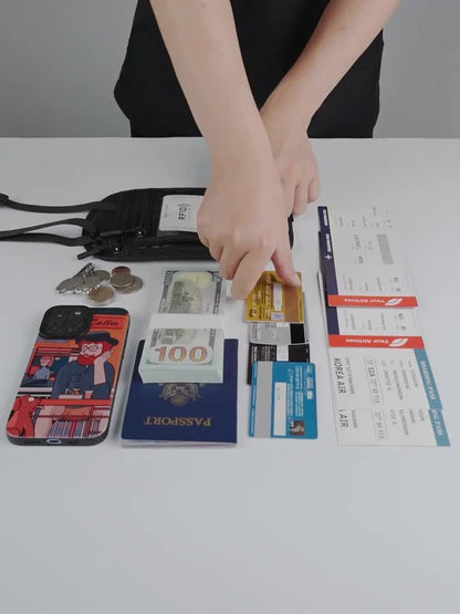 Travel Passport Holder with RFID Blocking – Durable Zipper, Adjustable Neck Strap, Safely Stores Cash, Credit Cards and Documents, Travel Neck Wallet