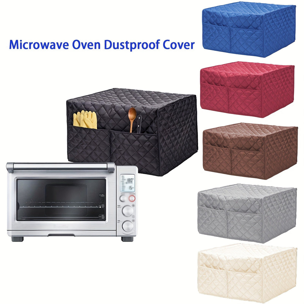 Dustproof Convection Toaster Oven Cover with 2 Accessory Pockets - Protects Stand Smart Oven, Toaster Oven, and Small Kitchen Appliances - Easy Storage and Cleaning