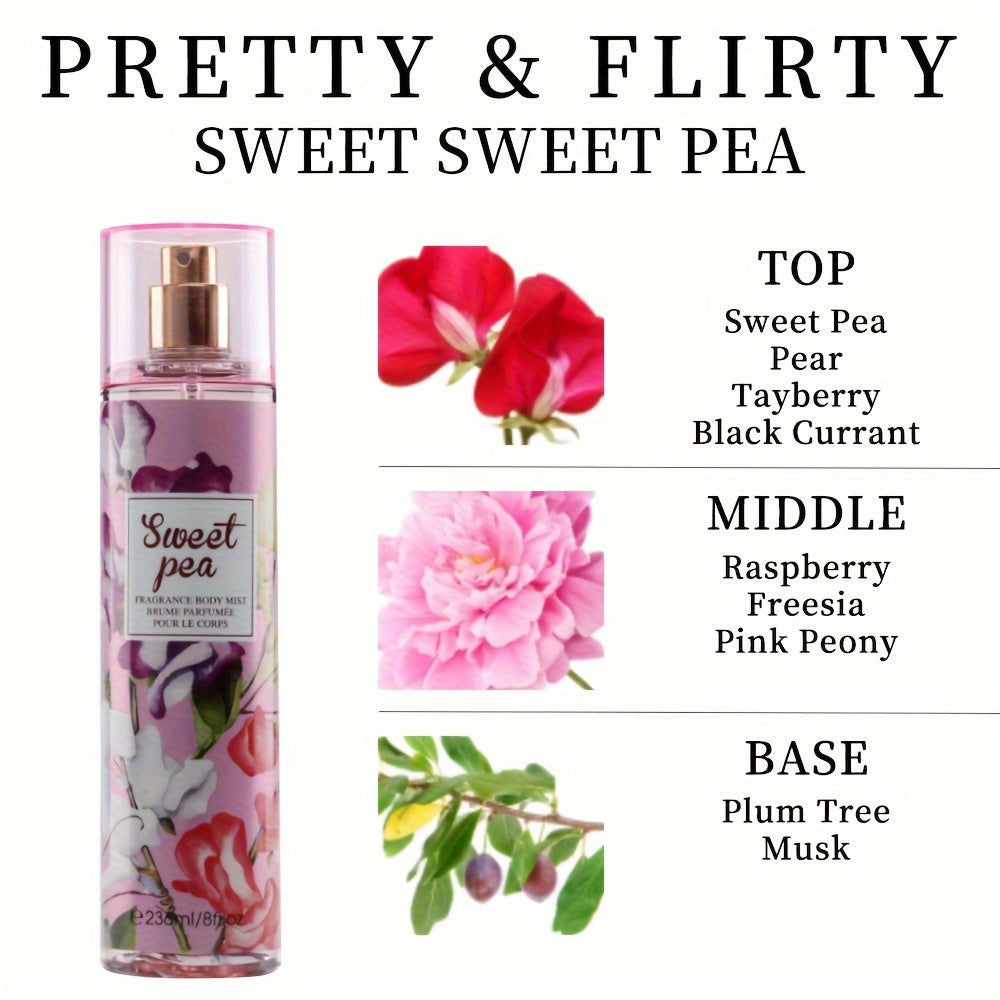 Body & Hair Fragrance Mist for Women - Long-Lasting Perfume Spray with Sweet Pea, Pear, Tayberry & Black Currant Notes, Perfect for Dating, Daily Life & Parties, Gift Giving