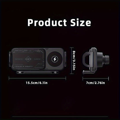 2024 New 2 in 1 Car Holder for Folding Screens - 15W Wireless Fast Charging, Automatic Rotating Magnetic Mount, Air Outlet Compatible, Ideal for Samsung Galaxy ZFold6