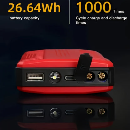 Multi-Functional Portable Emergency Car Starter - Features Battery Ignition, Lighting, and Jump-Starting for Reliable Vehicle Rescue