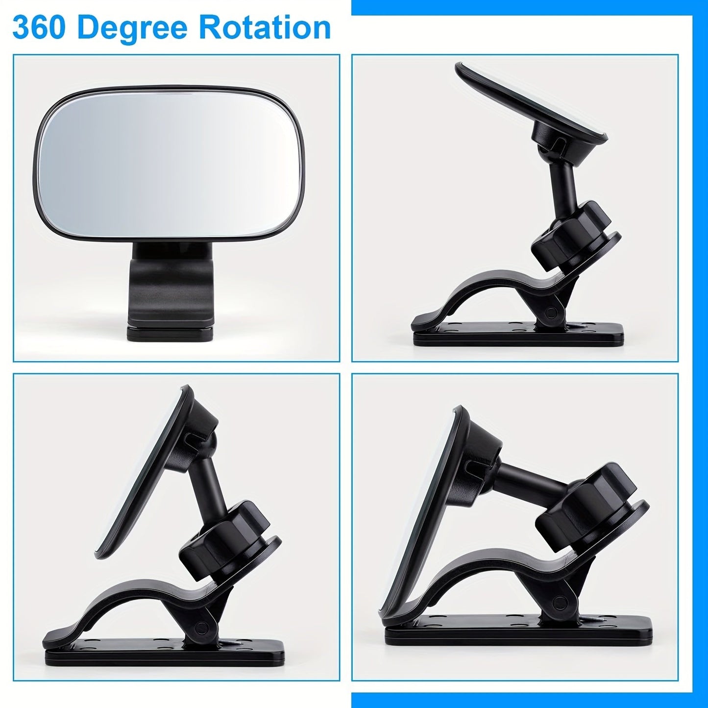 Car Mirror – Automotive Interior Wide Angle Convex Rearview Mirror, Adjustable Backseat Rear View Accessory