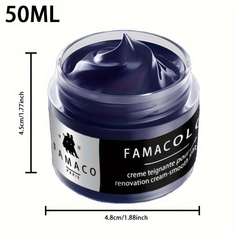 FAMACOL Leather Color Restorer Cream – 1.69oz Black Dye for Leather Repair & Refurbishment, Non-Toxic for Sofa, Shoes, Bags