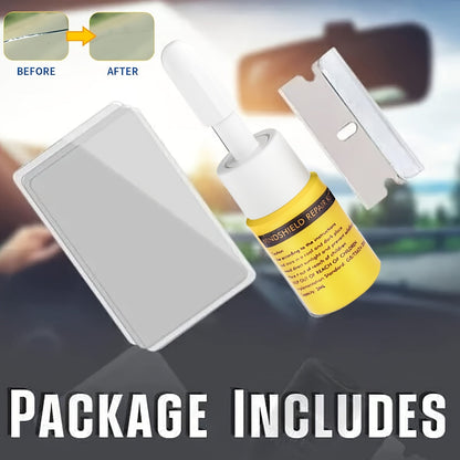 Windscreen Repair Kit - Nano Crack and Chip Repair Fluid, Car Windscreen Tool for Chip and Crack Repair, Yellow
