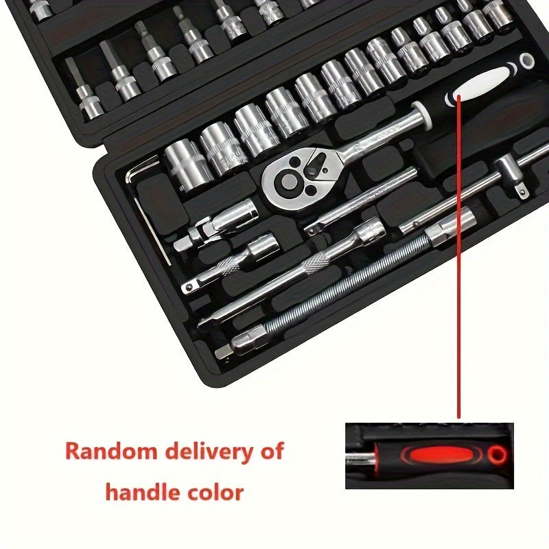 Car Repair Tools Set: Multi-Purpose Automotive Maintenance Kit with Ratchet Torque Wrench & Screwdrivers, Portable for Auto, Bike, and Motorcycle