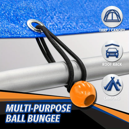 32-Piece Bungee Cord Assortment – 10" to 40" Bungee Cords, Canopy Tarp Ties & Clips for Secure Outdoor Use