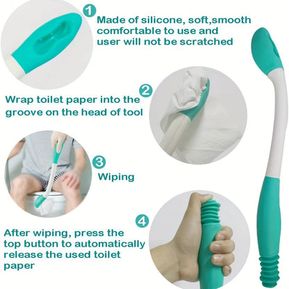Long Handle Toilet Wiping Aid – Self-Wipe Assist Tool for Elderly, Disabled, Pregnant & Post-Surgery Users